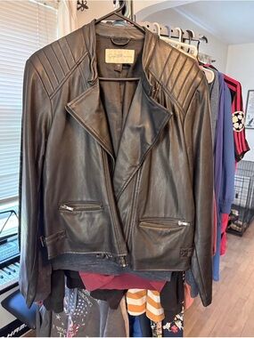 Gorgeous Black Leather Moto Jacket - Jaclyn Smith Collection